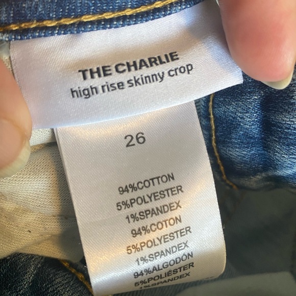 Joe’s Jeans~The Charlie High Rise Skinny Crop Vertical Studded Jeans Size 26 - Picture 9 of 12